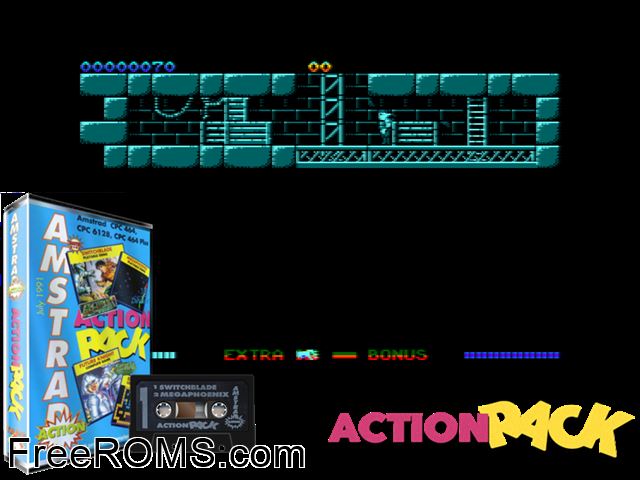 Amstrad Action Covertape 70 (UK) (1990) [a1] Amstrad CPC game showing 3D box cover and gameplay screenshot